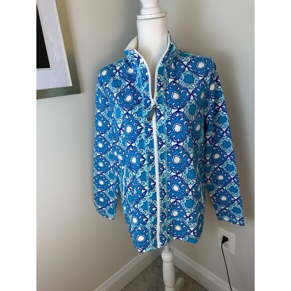 Talbots New Womens Size 1X Blue & White Full-Zip Jacket With Pockets - Picture 16 of 16